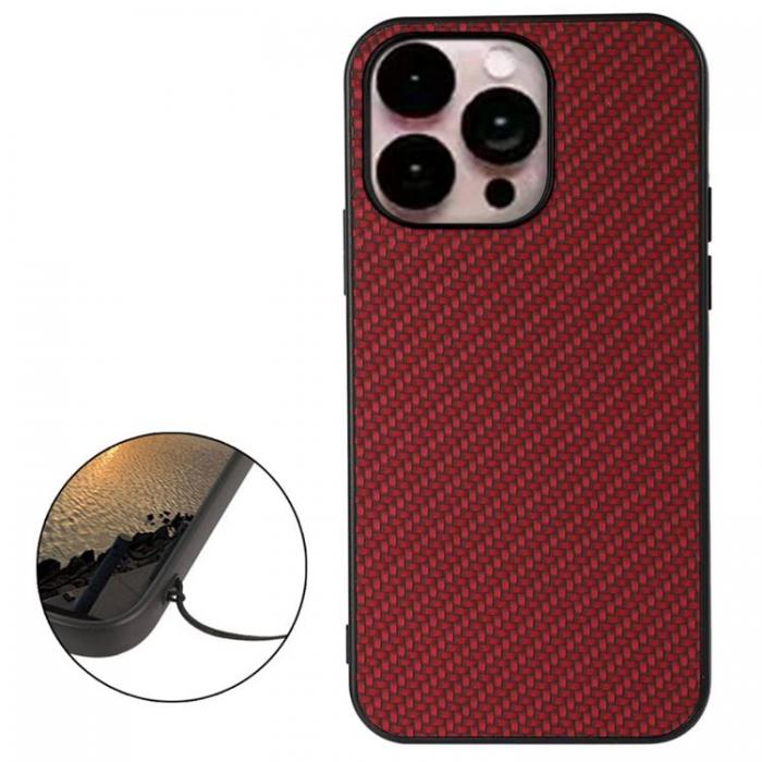 A-One Brand - iPhone 14 Pro Max Skal Carbon Fiber - Rd