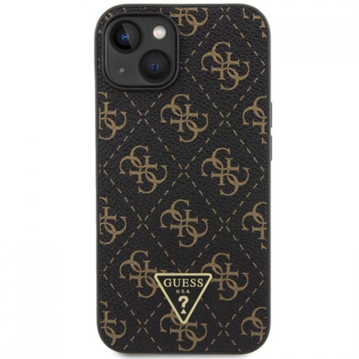 Guess - Guess iPhone 15/14 Plus Mobilskal Triangle Metall Logo - Svart