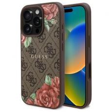 Guess - Guess iPhone 16 Pro Mobilskal MagSafe 4G Flowers Print - Brun