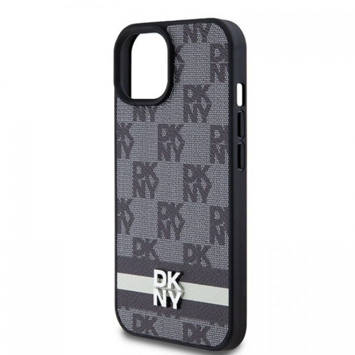 DKNY - DKNY iPhone 15/14 Plus Mobilskal Lder Checkered Mono Pattern