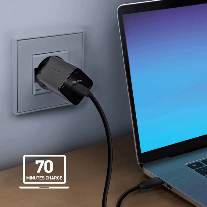 SBS - SBS Snabbladdare 45W GaN USB-C med Power Delivery - Svart