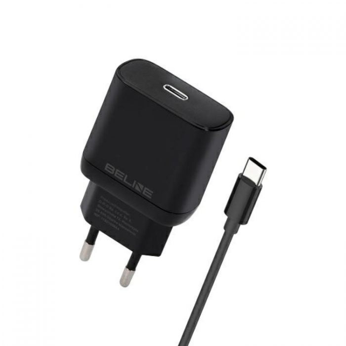 Beline - Beline Vggladdare USB-C Med USB-C Kabel (25W) - Svart