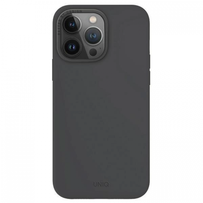 UNIQ - Uniq iPhone 15 Pro Max Mobilskal Magsafe Lino Hue - Charcoal Gr