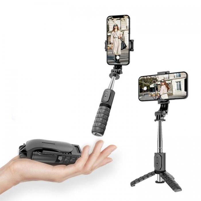 A-One Brand - Combo Selfiestick Med Tripod och fjrrkontroll Bluetooth - Svart