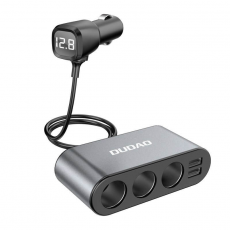 Dudao - Dudao Billaddare 2x USB/3x Cigarette tändare splitter Svart