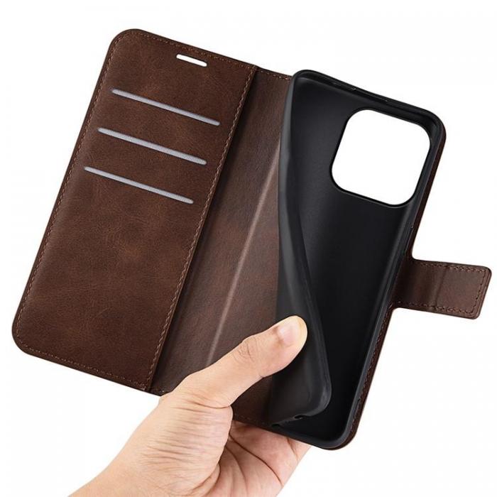 A-One Brand - iPhone 15 Plnboksfodral Calf Flip Folio - Brun