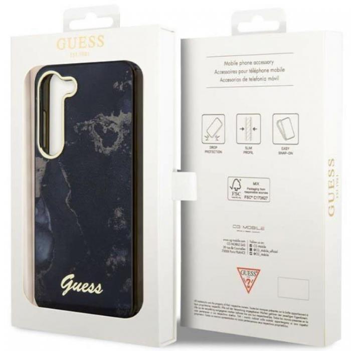 Guess - Guess Galaxy S23 Plus Mobilskal Golden Marble Collection - Svart