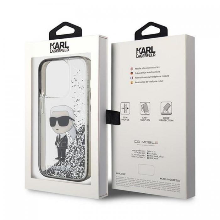 KARL LAGERFELD - Karl Lagerfeld iPhone 15 Pro Mobilskal Liquid Glitter Ikonik