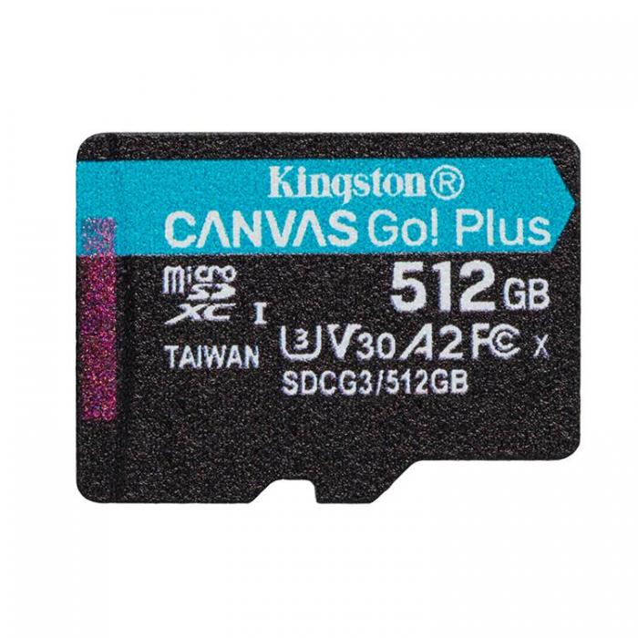 Kingston - Kingston Minneskort 512GB MicroSDXC Canvas Go! Plus