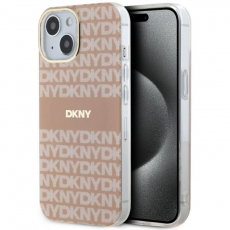 DKNY - DKNY iPhone 15/14/13 Mobilskal Magsafe IML Mono & Stripe - Rosa