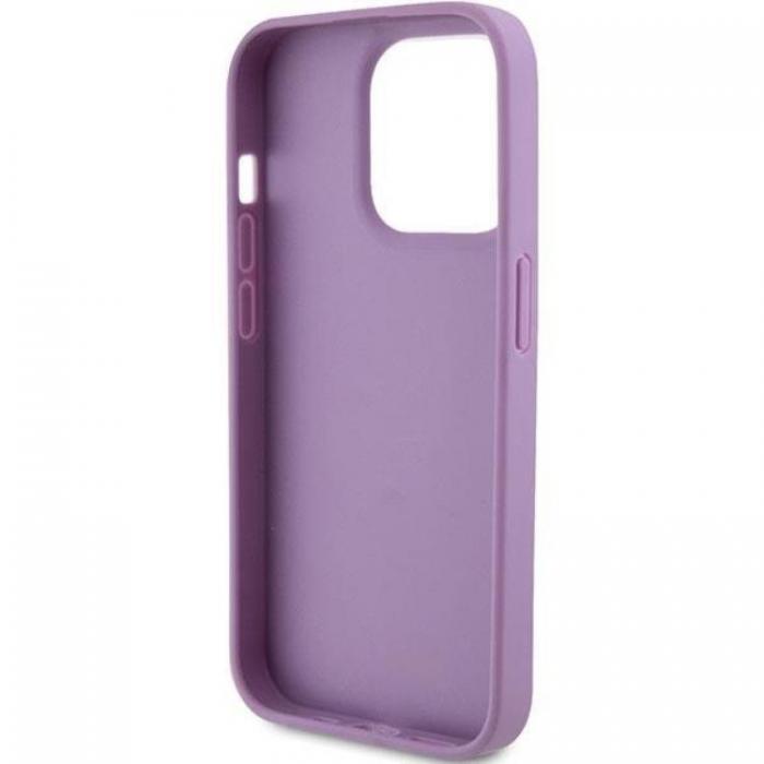 Guess - Guess iPhone 15 Pro Mobilskal Lder Stamped - Lila