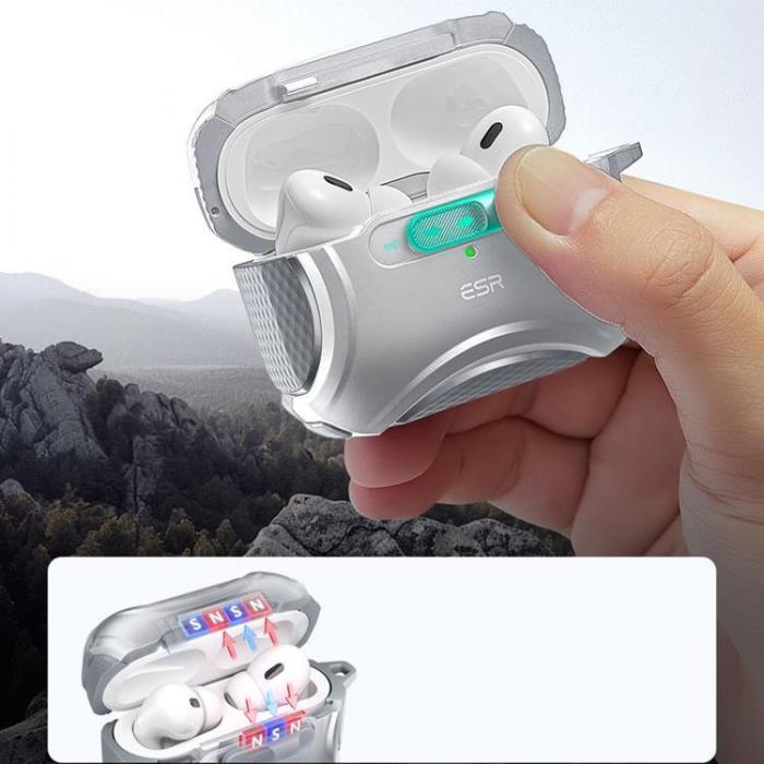 ESR - ESR Apple Airpods Pro 1/2 Skal Magsafe Cyber Flicklock Halolock - Vit