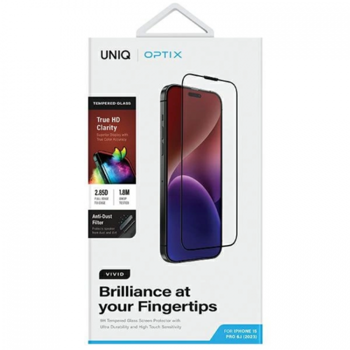 UNIQ - UNIQ iPhone 15 Pro Max Hrdat Glas Skrmskydd Optix Vivid