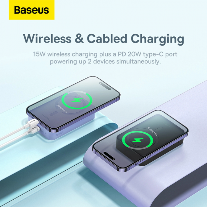 BASEUS - Baseus Powerbank 20000mAh 20W Magnetic Mini - Svart