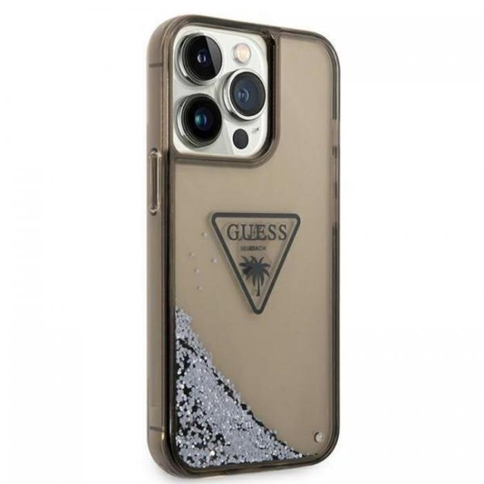 Guess - GUESS iPhone 14 Pro Max Skal Liquid Glitter Palm Collection - Svart