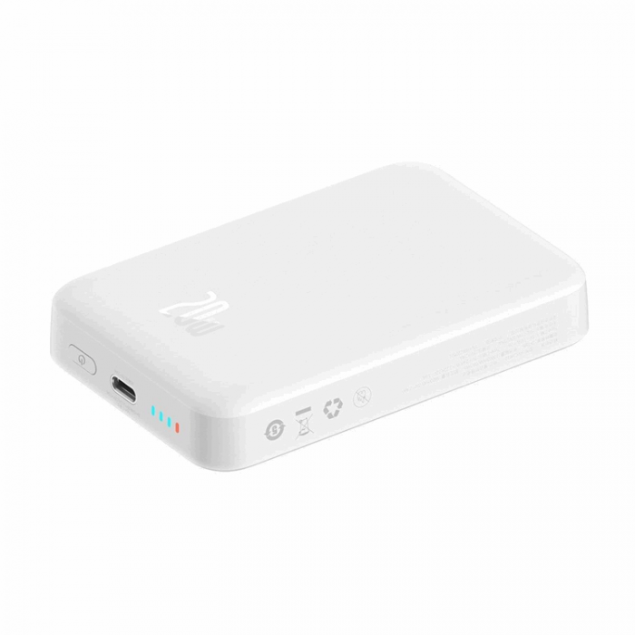 BASEUS - Baseus Magsafe Mini Powerbank 10000mAh USB-C PD 20W - Vit