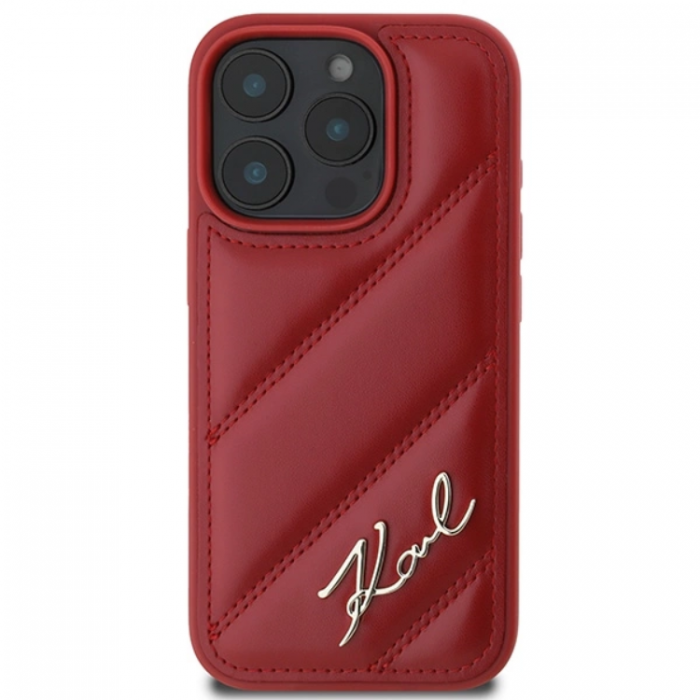 KARL LAGERFELD - Karl Lagerfeld iPhone 16 Pro Mobilskal Quilted Signature - Rd