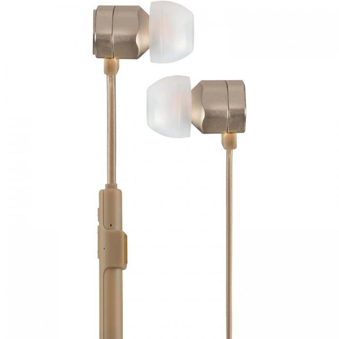 Kitsound - KITSOUND Hrlurar Hive Gunmetal In-Ear Trdls Mic - Guld