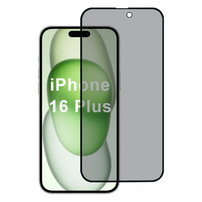 A-One Brand - iPhone 16 Plus Hrdat Glas Skrmskydd Privacy - Svart