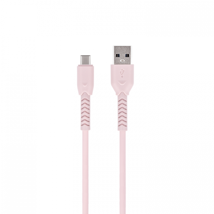 Maxlife - Maxlife USB-C till USB-A kabel 1m 3A MXUC-04 - Rosa