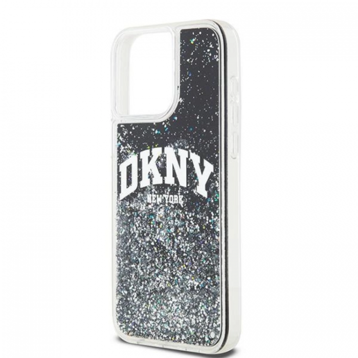 DKNY - DKNY iPhone 15 Pro Max Mobilskal Liquid Glitter Big Logo - Svart