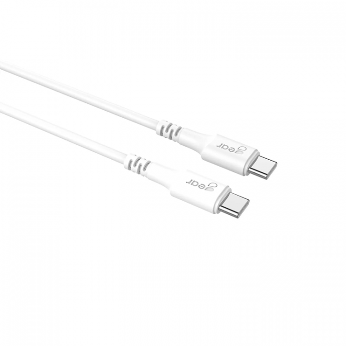 GEAR - GEAR USB-C till USB-C kabel 2.0 2m Vit Rund kabel