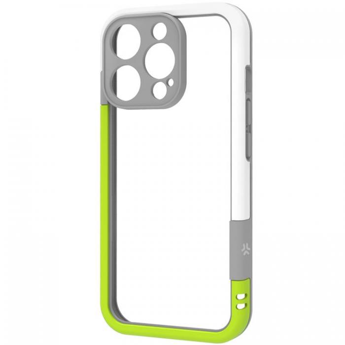 Celly - Celly iPhone 16 Pro Mobilskal Bumper - Vit/Limegrn