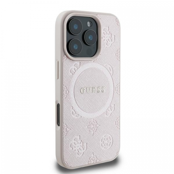 Guess - Guess iPhone 16 Pro Max Mobilskal Magsafe Saffiano Peony Logo