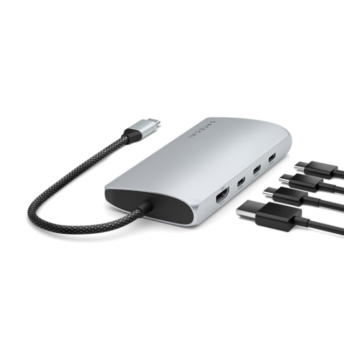 Satechi - Satechi USB-C Multiport HUB 8K med Ethernet V3 - Silver