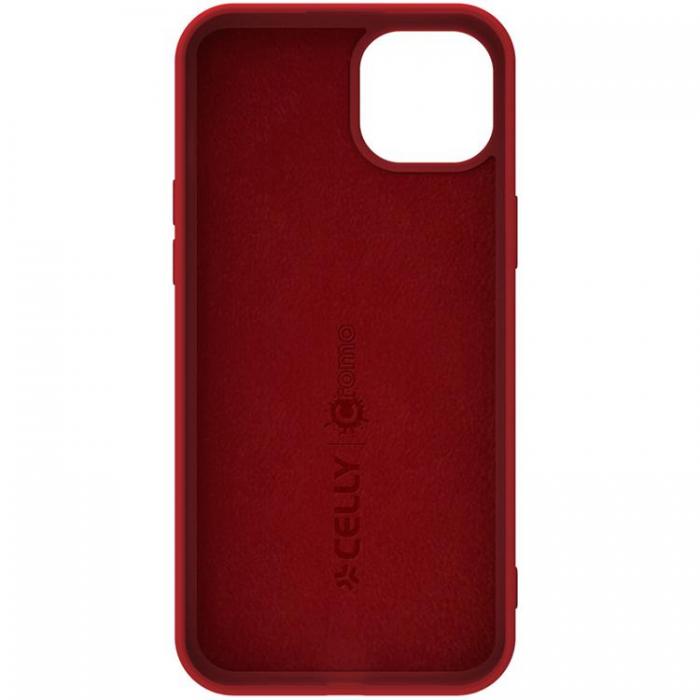 Celly - Celly iPhone 16 Mobilskal Cromo Soft Rubber - Rd