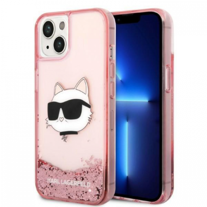 KARL LAGERFELD - Karl Lagerfeld iPhone 14 Plus Skal Glitter Choupette - Rosa