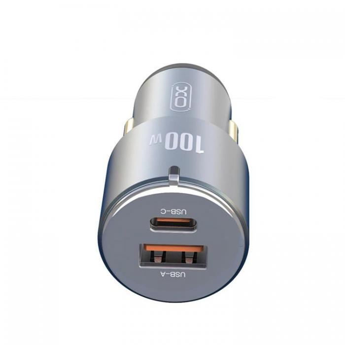 XO - XO Billaddare 1x USB 1x USB-C 100W CC47 - Mrkgr