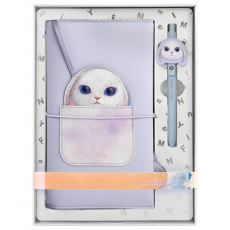 NIMMY - Nimmy Set 2in1 Notebook + Pen Big Eyed Pet 2.0 Rabbit - Lila