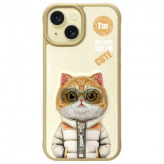 NIMMY - Nimmy iPhone 15 Mobilskal Cool & Cute 2.0 Cat - Khaki