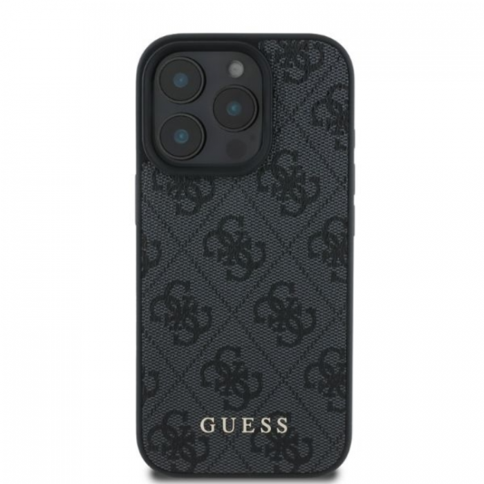 Guess - Guess iPhone 16 Pro Max Mobilskal 4G Metal Gold Logo - Svart