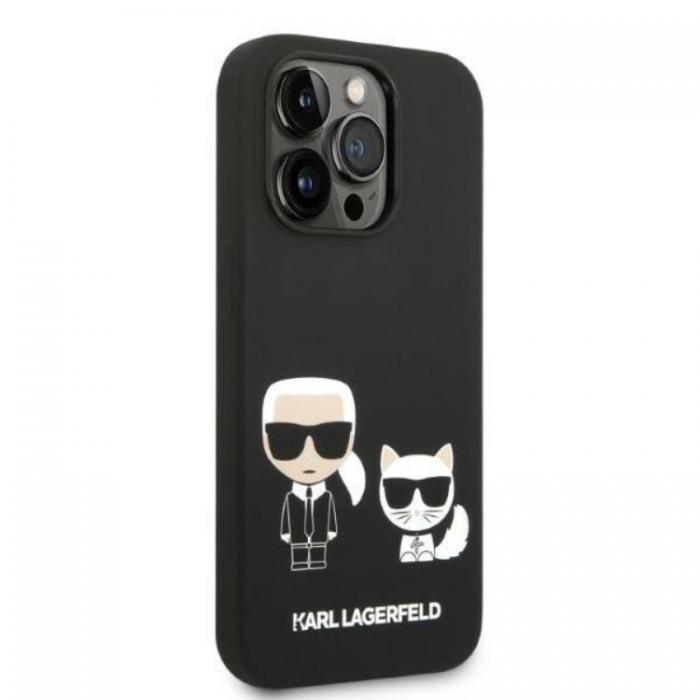 KARL LAGERFELD - Karl Lagerfeld iPhone 14 Pro Skal Magsafe Silicone Karl & Choupette - Svart