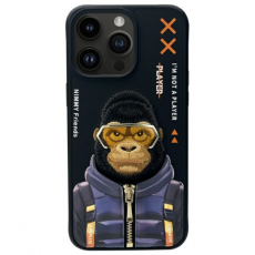 NIMMY - Nimmy iPhone 15 Pro Mobilskal Cool & Cute 2.0 Monkey - Svart