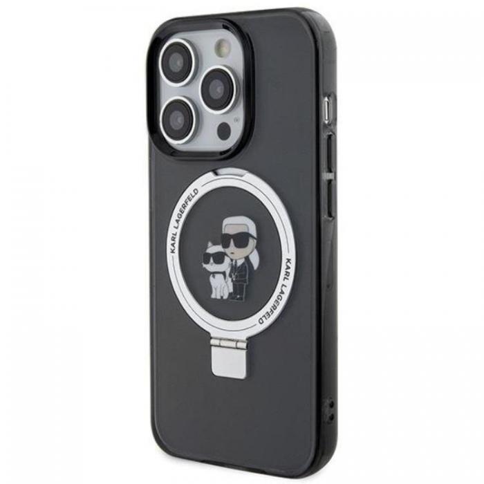 KARL LAGERFELD - KARL LAGERFELD iPhone 15 Mobilskal MagSafe Ringstll - Svart