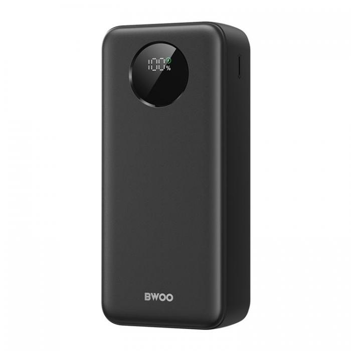 BWOO - BWOO Powerbank 30000mAh 22.5W med LCD-skrm - Svart