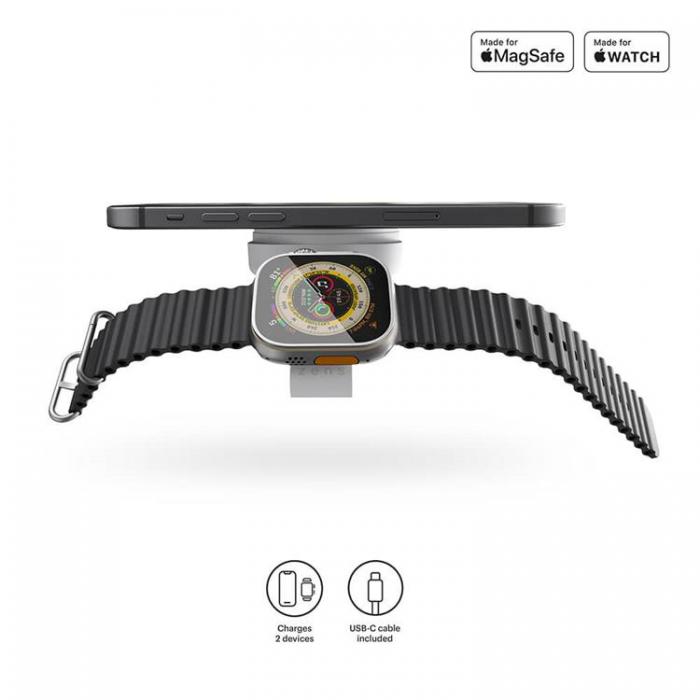 ZENS - Zens Trdls laddare 2in1 Magsafe Watch - Vit