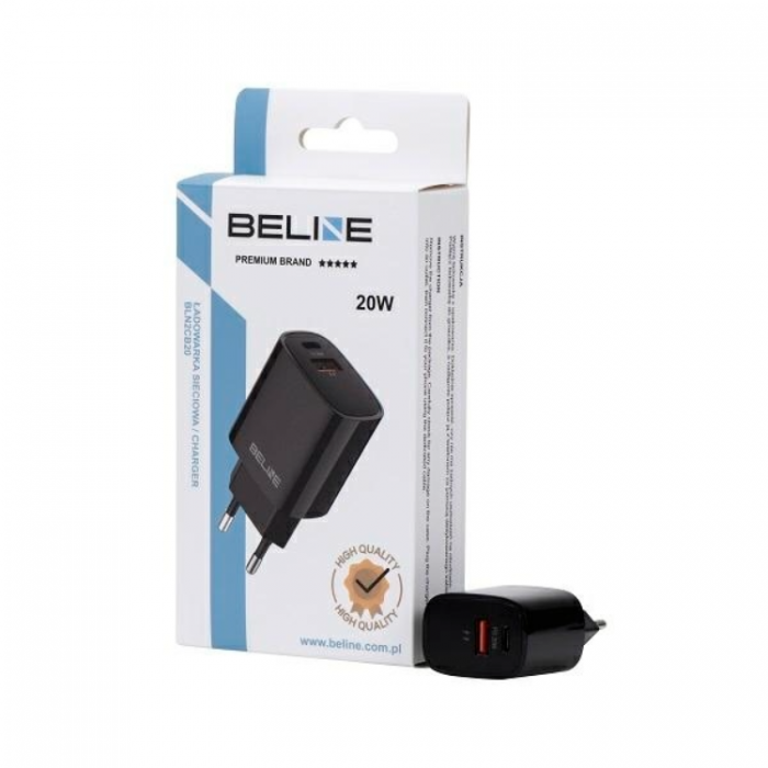 Beline - Beline Vggladdare USB-C Till USB-A (20W) - Svart