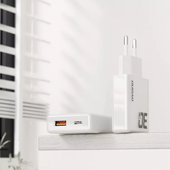 Dudao - Dudao Snabbladdare 30W USB-A Till USB-C GaN - Vit