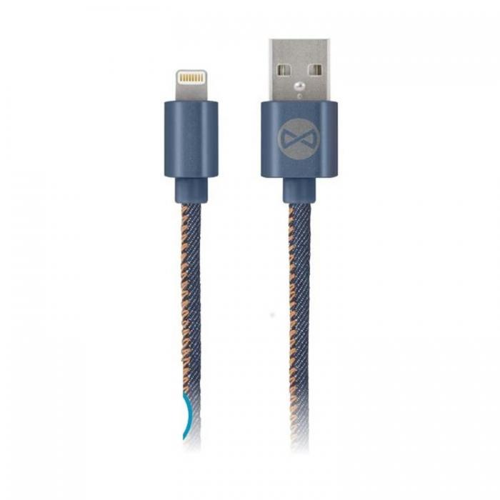 Forever - Forever USB Till Lightning 1m Kabel 2A Jeans - Bl