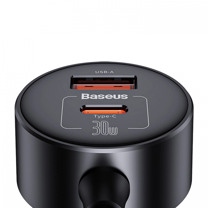 BASEUS - Baseus Billaddare High Efficiency Pro med USB-A USB-C 30W