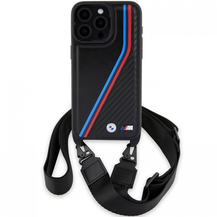 BMW - BMW iPhone 15 Pro Max Halsbandsskal M Edition Carbon Tricolor