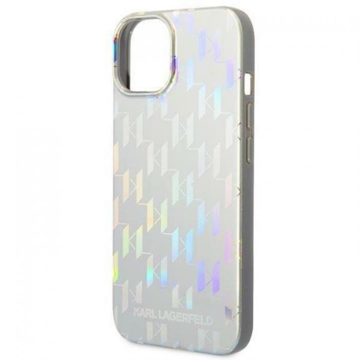 KARL LAGERFELD - Karl Lagerfeld iPhone 14 Plus Skal Monogram Iridescent - Silver