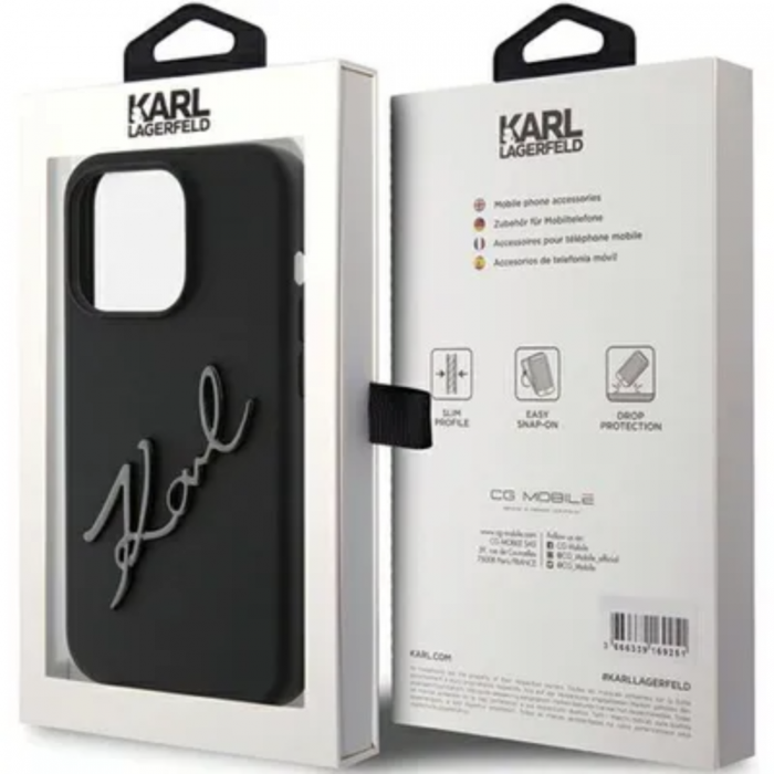 KARL LAGERFELD - Karl lagerfeld iPhone 15 Pro Max Mobilskal Silicone Karl Logo - Svart