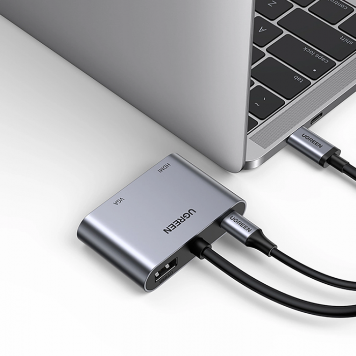 Ugreen - Ugreen USB-C till HDMI/VGA/USB-A/USB-C Adapter - Gr