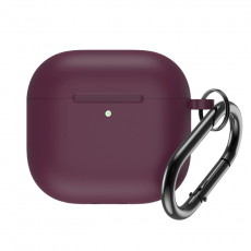 A-One Brand - Airpods 4 Skal Silikon med Carabiner - Burgundy