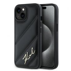 KARL LAGERFELD - Karl Lagerfeld iPhone 15/14/13 Mobilskal Quilted Script - Svart